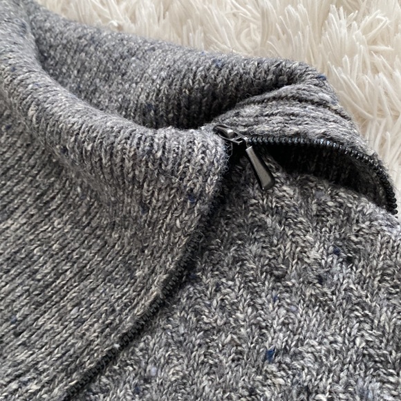 Jillian & Nicole Split Zip Cowl Neck Sweater 💗 Gray - Picture 13 of 16